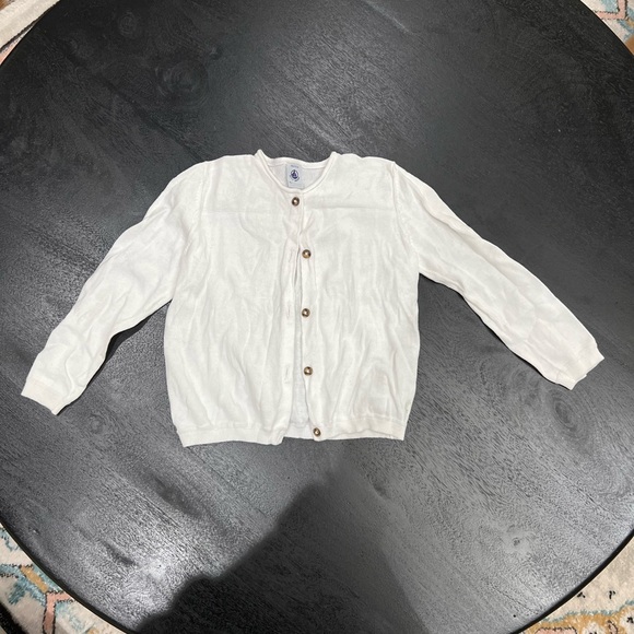 🤍👶Petite Bateau👶🤍Girls White Button Up Cardigan Size 36 Months - Picture 1 of 3